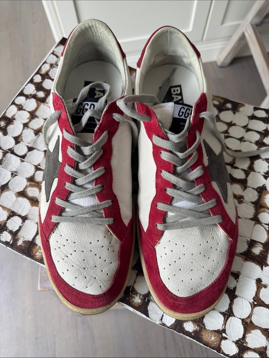 Golden Goose Other - Golden Goose Men’s Low-Top Sneakers in White & Red